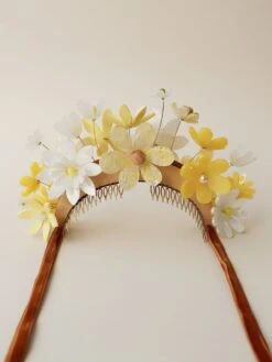 Wolf & Moon Meadow Headpiece In Yellow -Wolf & Moon meadow headpiece yellow lifestyle whitebkg 1