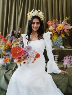 Wolf & Moon Meadow Headpiece In Yellow -Wolf & Moon meadow headpiece yellow model 3