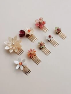 Wolf & Moon Meadow Comb Set In Dusky Pink