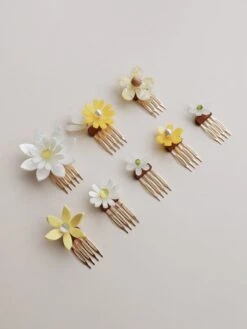 Wolf & Moon Meadow Comb Set In Yellow