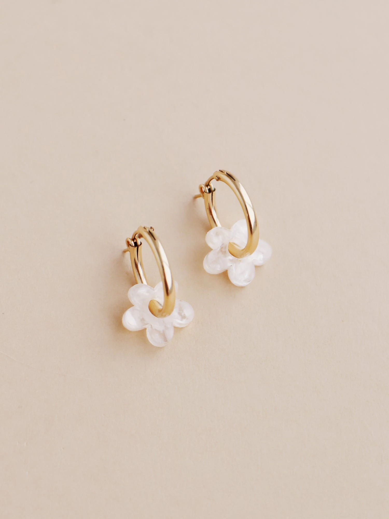 Wolf & Moon Mini Nina Hoops In Off-White 3 Wolf & Moon Mini Nina Hoops In Off-White