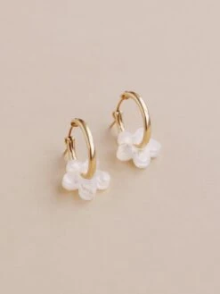 Wolf & Moon Mini Nina Hoops In Off-White 10 Wolf & Moon Mini Nina Hoops In Off-White -Wolf & Moon mini nina hoops offwhite lifestyle 2
