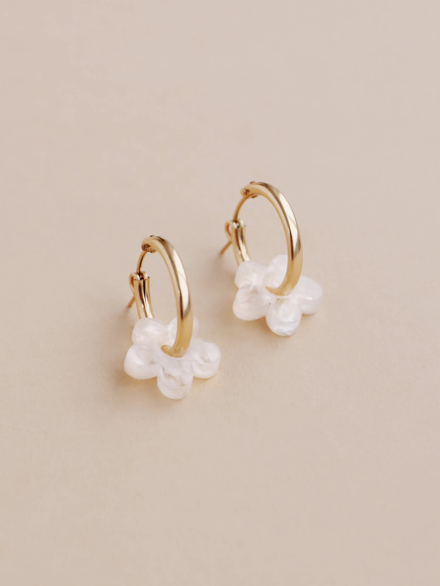 Wolf & Moon Mini Nina Hoops In Off-White 5 Wolf & Moon Mini Nina Hoops In Off-White - Image 3