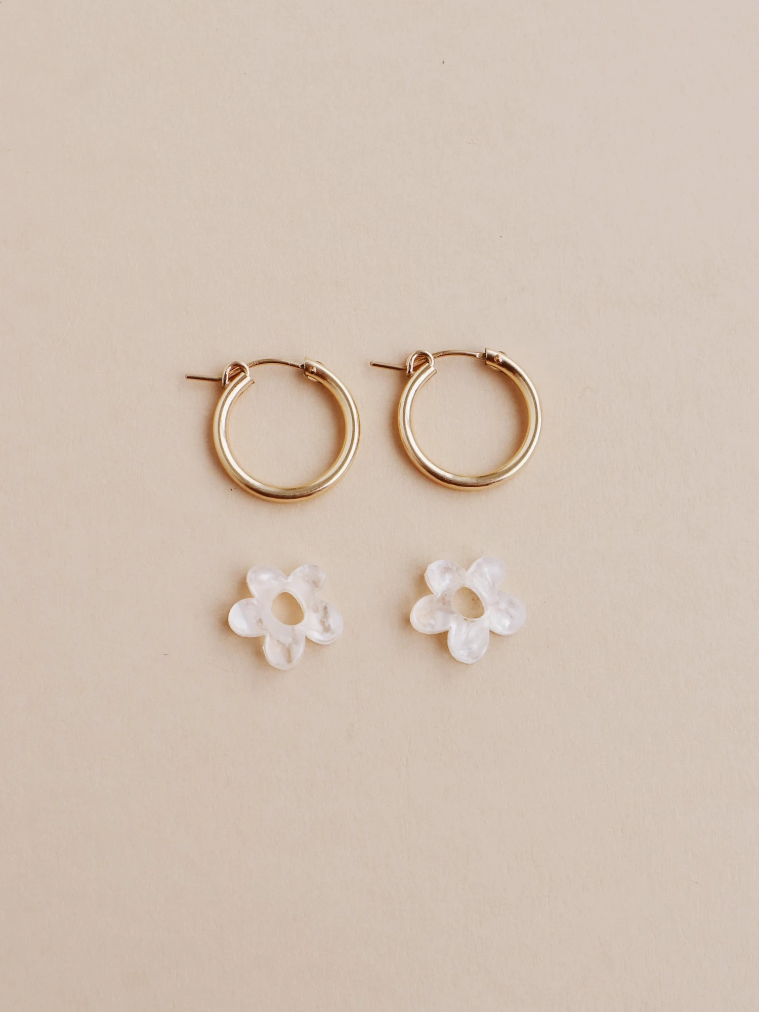Wolf & Moon Mini Nina Hoops In Off-White 6 Wolf & Moon Mini Nina Hoops In Off-White - Image 4
