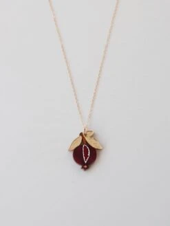 Wolf & Moon Mini Pomegranate Necklace -Wolf & Moon mini pomegranate necklace front