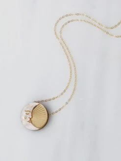 Wolf & Moon Moon Necklace - Gold -Wolf & Moon moon necklace close