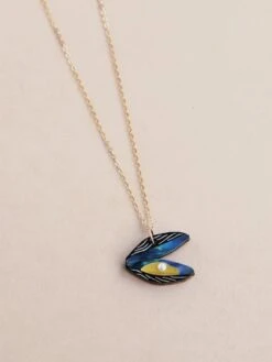 Wolf & Moon Mussel Necklace