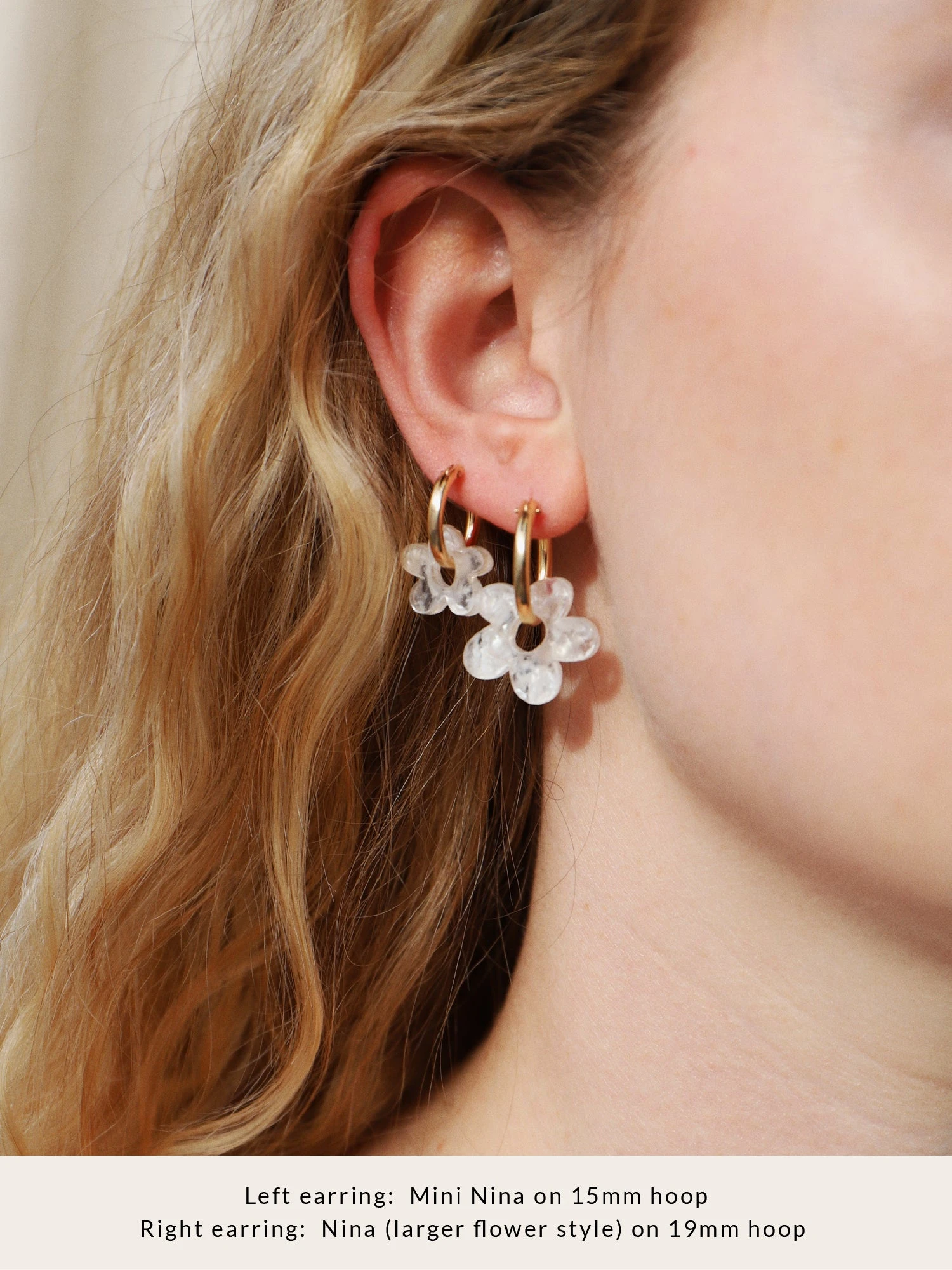 Wolf & Moon Mini Nina Hoops In Off-White 8 Wolf & Moon Mini Nina Hoops In Off-White - Image 6