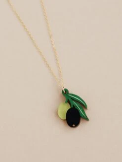 Wolf & Moon Olive Necklace