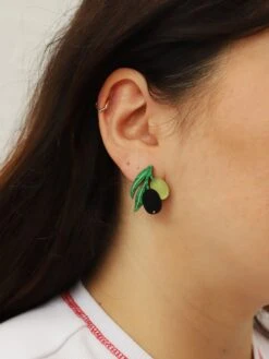 Wolf & Moon Olive Studs 11 Wolf & Moon Olive Studs -Wolf & Moon olive studs model 2