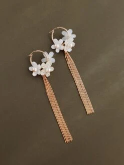 Wolf & Moon Ophelia Statement Hoops In White