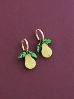 Wolf & Moon Pear Hoops II