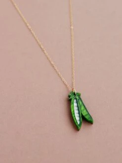 Wolf & Moon Peas In A Pod Necklace -Wolf & Moon peas in a pod necklace lifestyle 4