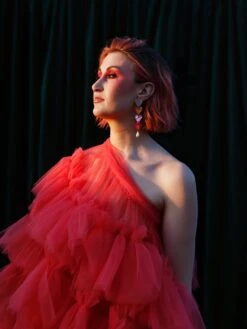 Wolf & Moon Quinn Statement Earrings In Rainbow -Wolf & Moon quinn statement earrings model 7