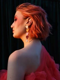 Wolf & Moon Quinn Statement Earrings In Rainbow -Wolf & Moon quinn statement earrings model 9