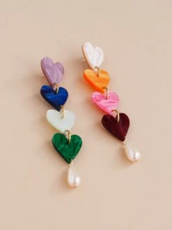 Wolf & Moon Quinn Statement Earrings In Rainbow -Wolf & Moon quinn statement earrings rainbow lifestyle 3