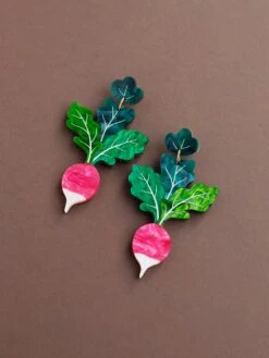 Wolf & Moon Radish Statement Earrings