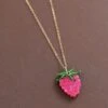 Wolf & Moon Raspberry Necklace
