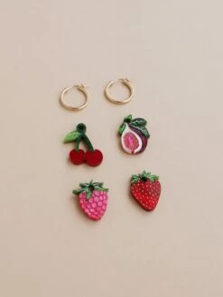 Wolf & Moon Rosy Fruit Hoops Set -Wolf & Moon rosy fruit hoopset lifestyle 1