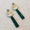 Wolf & Moon Selene Earrings In Green Marble -Wolf & Moon selene earrings lifestyle 2