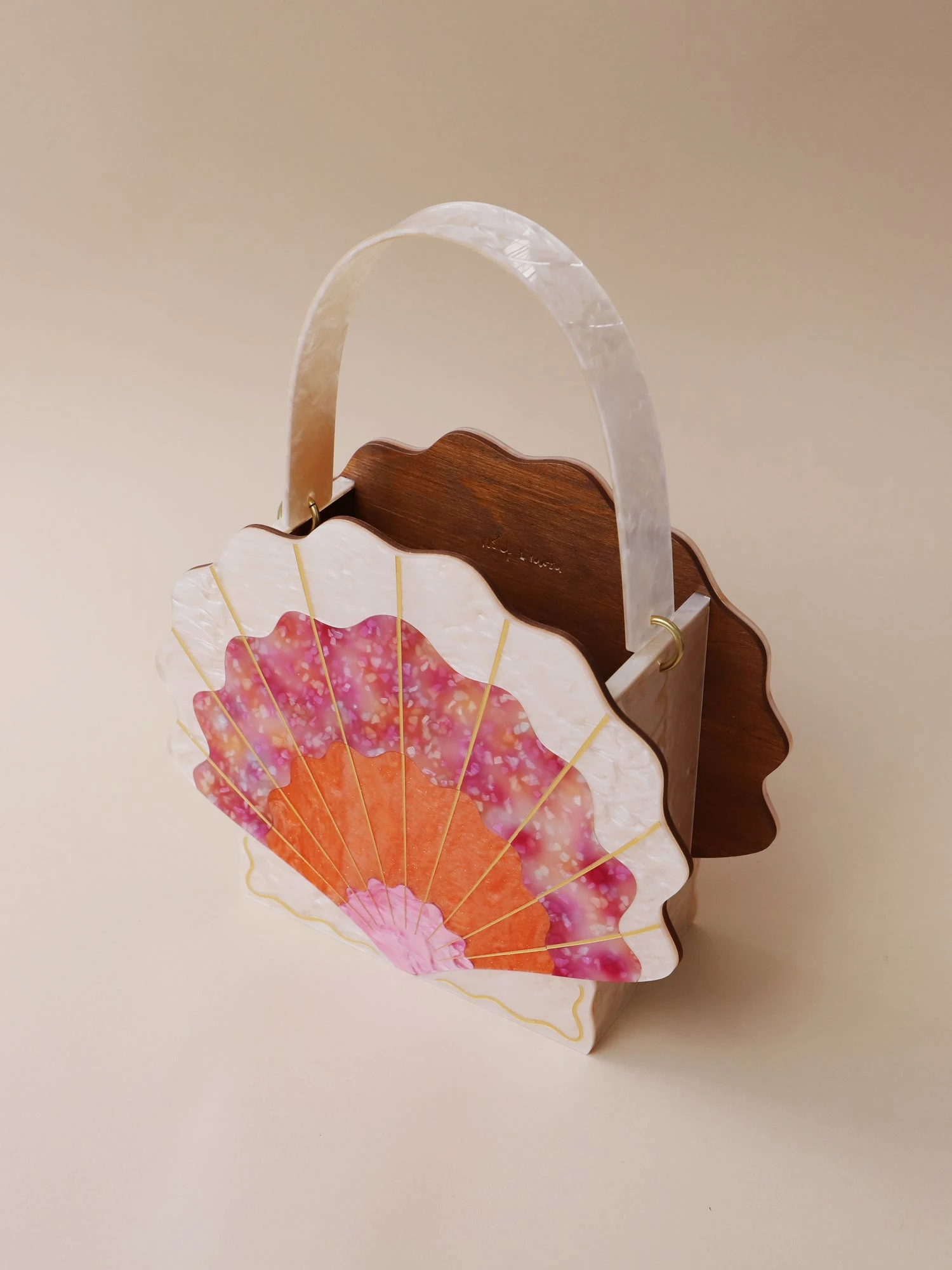 Wolf & Moon Scallop Shell Bag In Sunset 5 Wolf & Moon Scallop Shell Bag In Sunset - Image 3