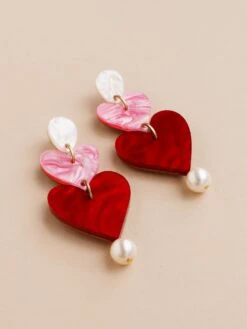 Wolf & Moon Stevie Earrings In Pink/Red 13 Wolf & Moon Stevie Earrings In Pink/Red -Wolf & Moon stevie earrings redpink lifestyle 3