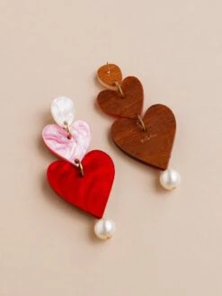 Wolf & Moon Stevie Earrings In Pink/Red 14 Wolf & Moon Stevie Earrings In Pink/Red -Wolf & Moon stevie earrings redpink lifestyle 4