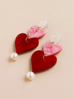 Wolf & Moon Stevie Earrings In Pink/Red 17 Wolf & Moon Stevie Earrings In Pink/Red -Wolf & Moon stevie earrings redpink lifestyle 5