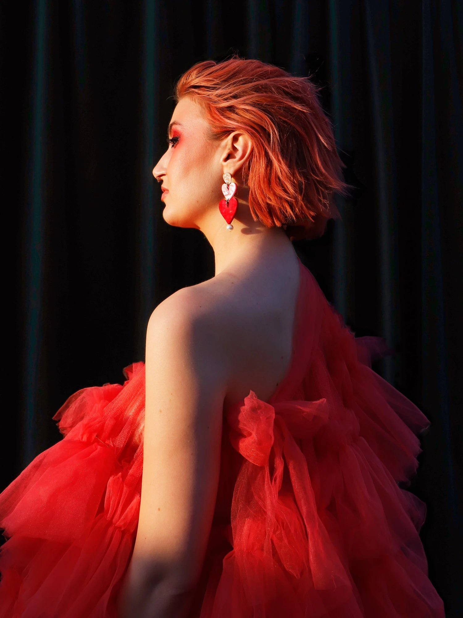 Wolf & Moon Stevie Earrings In Pink/Red 4 Wolf & Moon Stevie Earrings In Pink/Red - Image 2