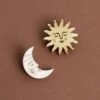 Wolf & Moon Sun & Moon Brooch Set 1 Wolf & Moon Sun & Moon Brooch Set -Wolf & Moon sun moon brooches lifestyle 1