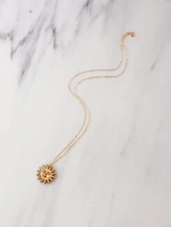 Wolf & Moon Sun Necklace -Wolf & Moon sun necklace up