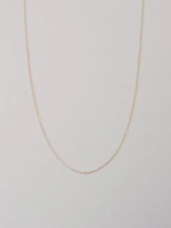 Wolf & Moon Gold-Filled Flat Cable Chain -Wolf & Moon trace chain gold front