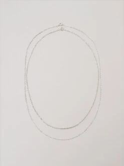 Wolf & Moon Sterling Silver Flat Cable Chain -Wolf & Moon trace chain silver full view both 1