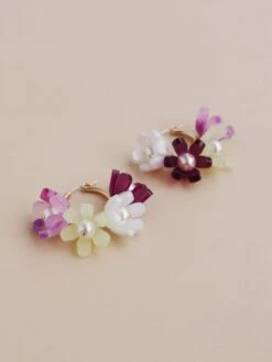 Wolf & Moon Tulip Meadow Hoops In Blackberry Crumble -Wolf & Moon tulip meadow hoops blackberrycrumble lifestyle 2