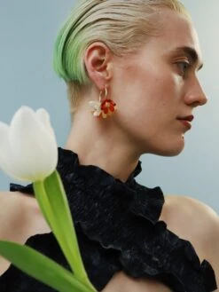 Wolf & Moon Tulip Meadow Hoops In Honey 15 Wolf & Moon Tulip Meadow Hoops In Honey -Wolf & Moon tulip meadow hoops honey model 2