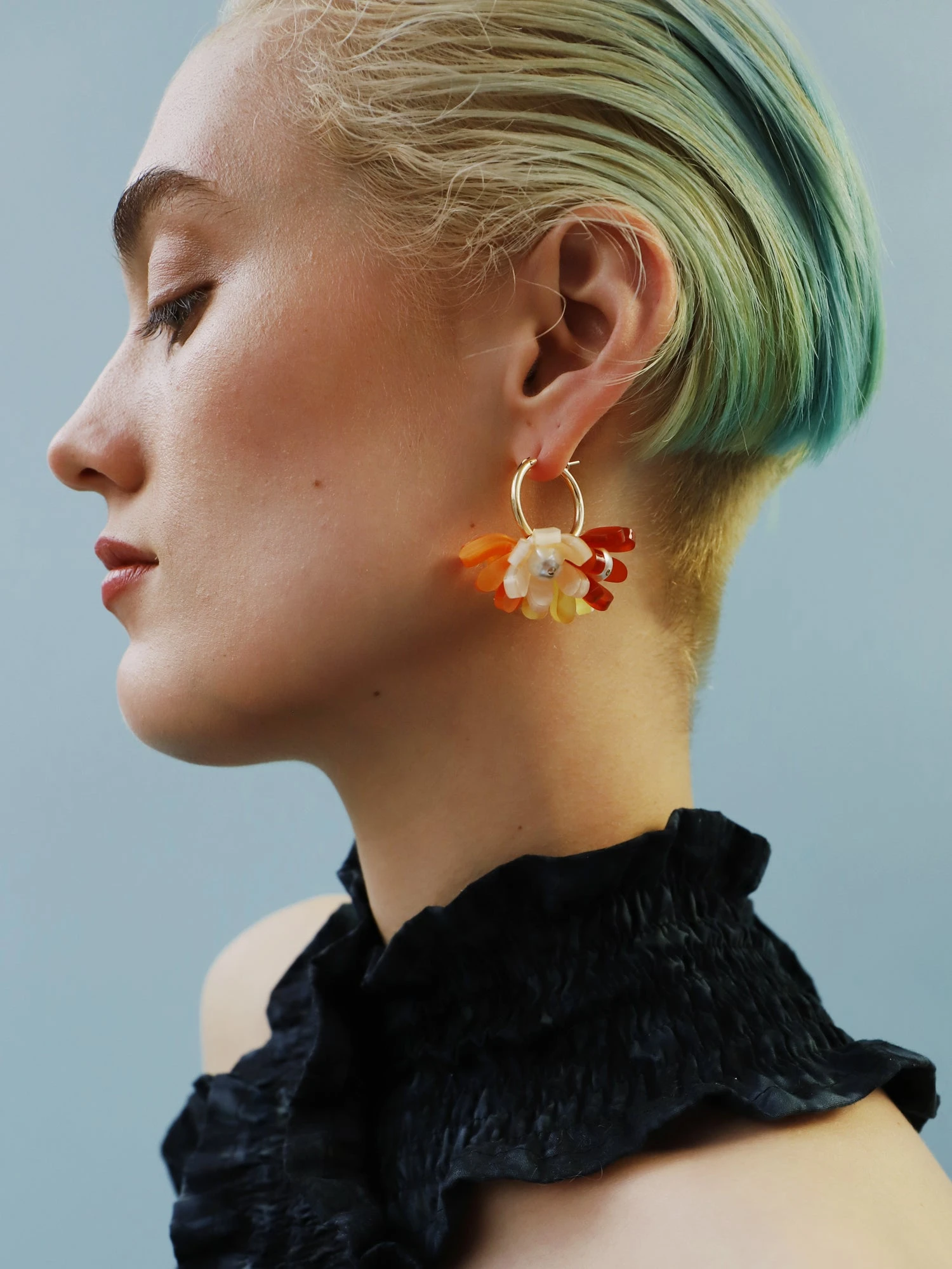 Wolf & Moon Tulip Meadow Hoops In Honey 4 Wolf & Moon Tulip Meadow Hoops In Honey - Image 2